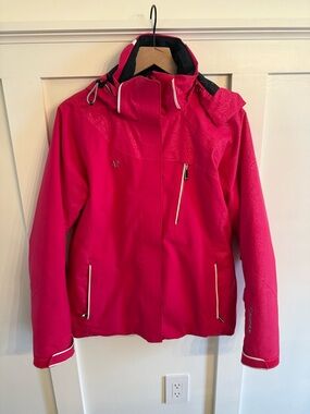 Women’s Waterproof Pink Hooded Ski Jacket